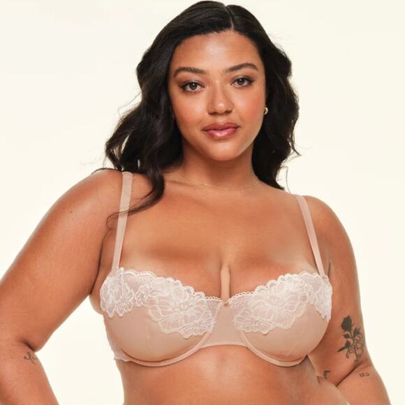 Adore Me Mathilda Contour Plus Cream Lace Bra 40D NWT - Picture 2 of 6